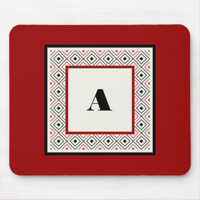 Schwarz-weiß und weinspezifisch Modernes Design Mousepad (Vorne)