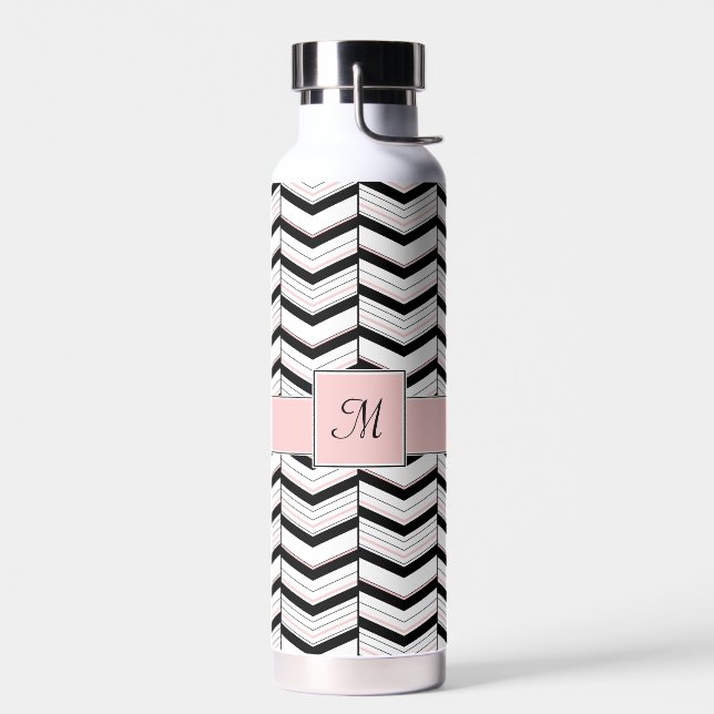 Schwarz-weiß und Zickzack Trinkflasche (Links)