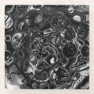 Schwarz-Weiß-Unendlichkeit Glasuntersetzer