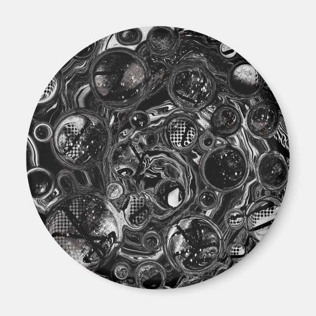 Schwarz-Weiß-Unendlichkeit Magnet (Vorne)