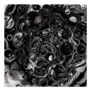 Schwarz-Weiß-Unendlichkeit Poster