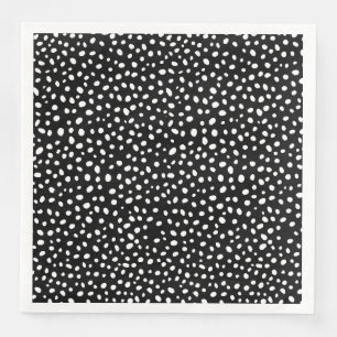 Schwarz-Weiß-Uneven-Punkte-Grafik Serviette