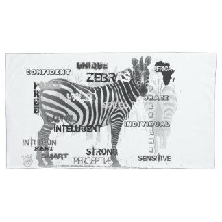 Schwarz-Weiß-Unique-Zebras-Typografie Kissenbezug