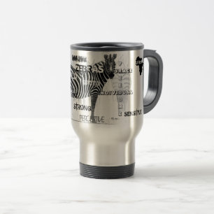 Schwarz-Weiß-Unique-Zebras-Typografie Reisebecher