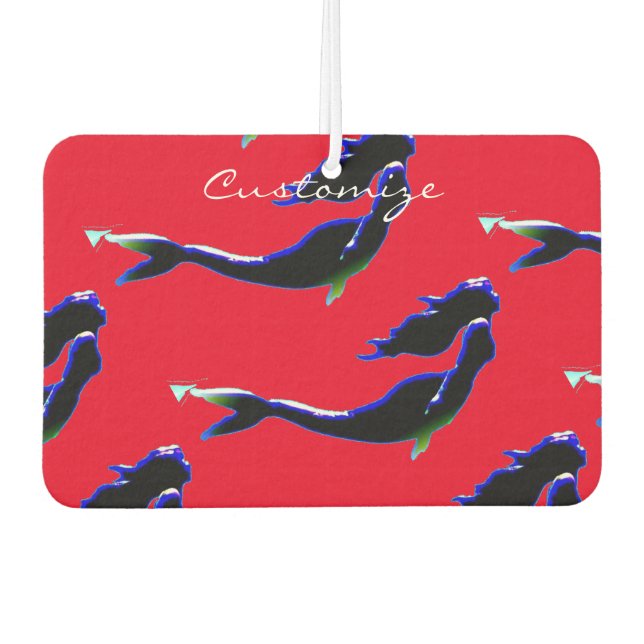 Schwarz/Weiß Unterwasser-Meerjungfrau - individuel Autolufterfrischer (Vorderseite)