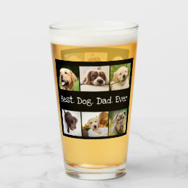 Schwarz-Weiß-Vater Bester Hund je 6 FotoCollage Glas