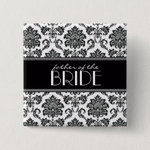 Schwarz-Weiß-Vater der Bride-Damaskus-Taste Button