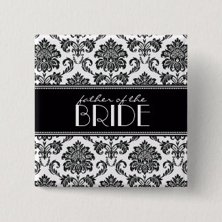 Schwarz-Weiß-Vater der Bride-Damaskus-Taste Button