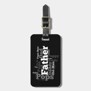 Schwarz-Weiß-Vaterwort-Collage Gepäckanhänger