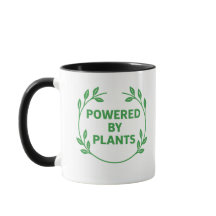 Schwarz-weiß-vegane pflanzliche Tasse