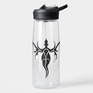Schwarz-Weiß verzierter Stammes-Elefanten-Mandala Trinkflasche