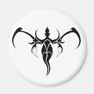 Schwarz-weiß verzierter tribaler Elefanten-Mandala Magnet
