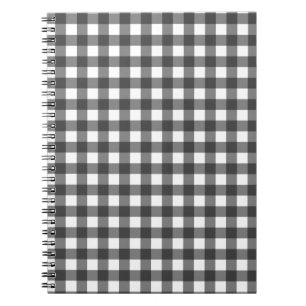 Schwarz-Weiß-Vichy-Print-Gingham-Muster Notizblock