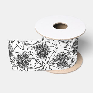 Schwarz-Weiß-Viktorianische Ziergestaltung Satinband