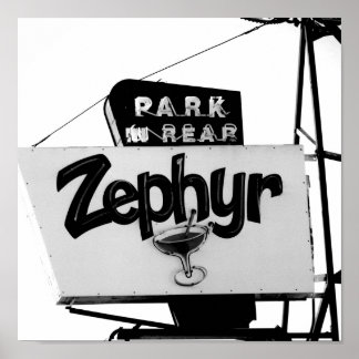 Schwarz-Weiß Vintag Reno Bar Martini Zeichen Poster