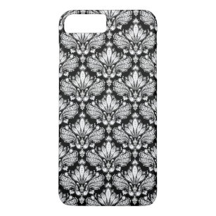 Schwarz-Weiß-Vintage Damaskus-Muster 2 Case-Mate iPhone Hülle