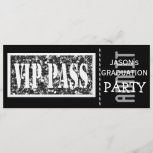 Schwarz-Weiß-VIP-Graduierungsparty Einladung