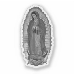 Schwarz-Weiß-Virgen de Guadalupe Aufkleber