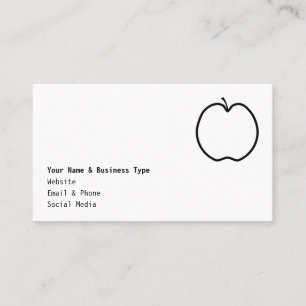 Schwarz-Weiß-Visitenkarte für einfaches Apple-De Visitenkarte