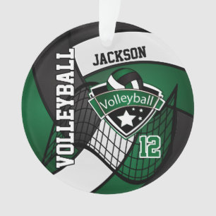Schwarz-Weiß-Volleyball-🏐 Ornament