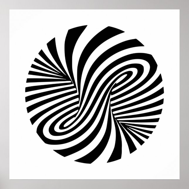 Schwarz-Weiß-Vortex-Muster - optische Illusion Poster (Vorne)