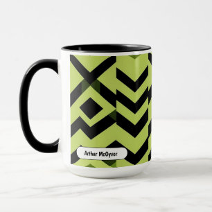 Schwarz Weiß Wasabi Geometrische Scharfe Kunst Tasse