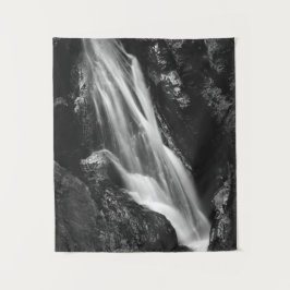 Schwarz-Weiß-Wasserfall in der Hell-Schlucht, Slow Wandteppich