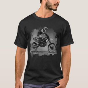 Schwarz-Weiß-Wasserfarbe Dirt Bike T-Shirt