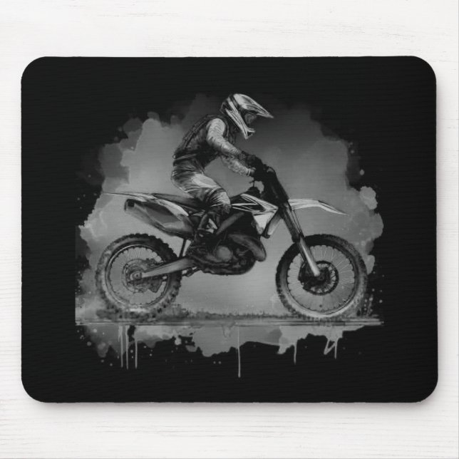 Schwarz-Weiß-Wasserfarbrad Mousepad (Vorne)