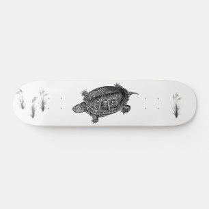 Schwarz-Weiß-Wasserschildkröte Skateboard