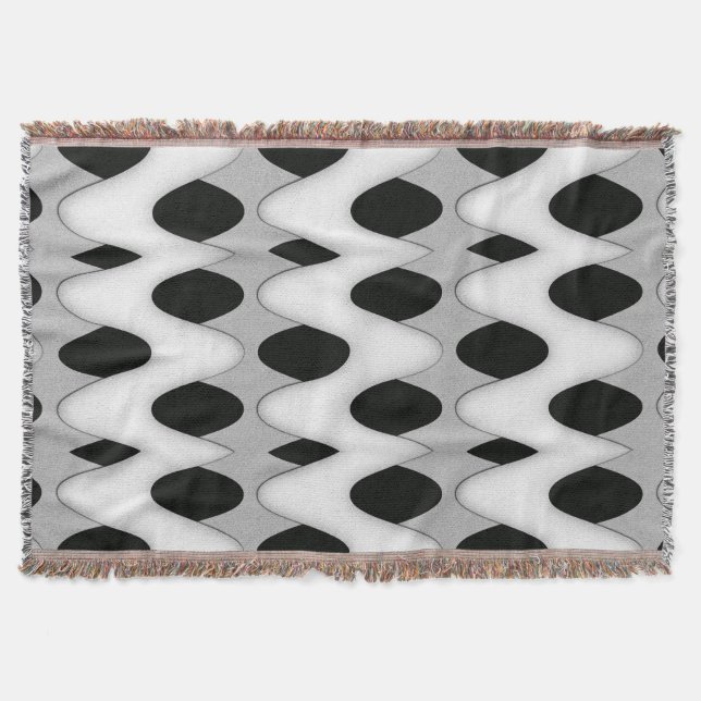 Schwarz-Weiß-Wave Decke (Vorderseite)