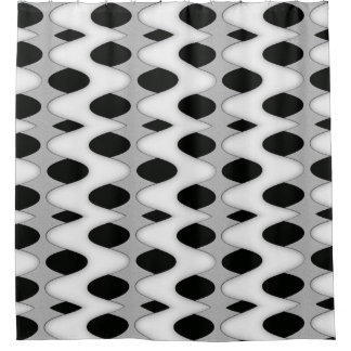 Schwarz-Weiß-Wave Duschvorhang