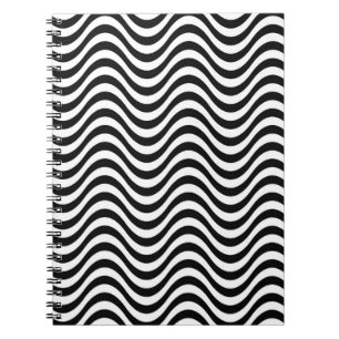 Schwarz-Weiß-Waves Notizblock