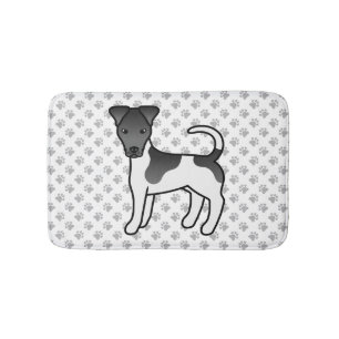 Schwarz-Weiß-Weichfox Terrier Cartoon Hund Badematte