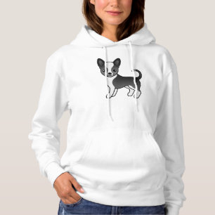 Schwarz-Weiß-Weichling Chihuahua Cartoon Dog Hoodie