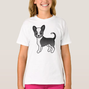 Schwarz-Weiß-Weichling Chihuahua Cartoon Dog T-Shirt