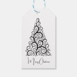 Schwarz-Weiß-Weihnachten Geschenkanhänger