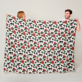 Schwarz & Weiß Weihnachten Holstein Milchkühe Blum Fleecedecke
