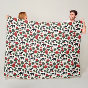 Schwarz & Weiß Weihnachten Holstein Milchkühe Blum Fleecedecke