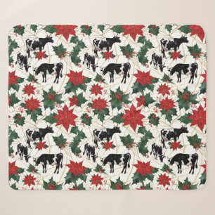 Schwarz & Weiß Weihnachten Holstein Milchkühe Blum Sherpadecke
