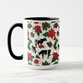 Schwarz & Weiß Weihnachten Holstein Milchkühe Blum Tasse