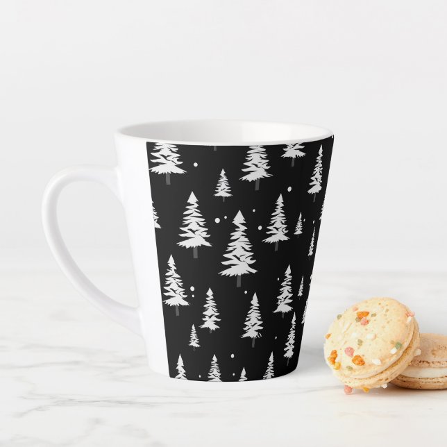 Schwarz-Weiß-Weihnachten-Latte-Tasse Milchtasse (Beispiel)