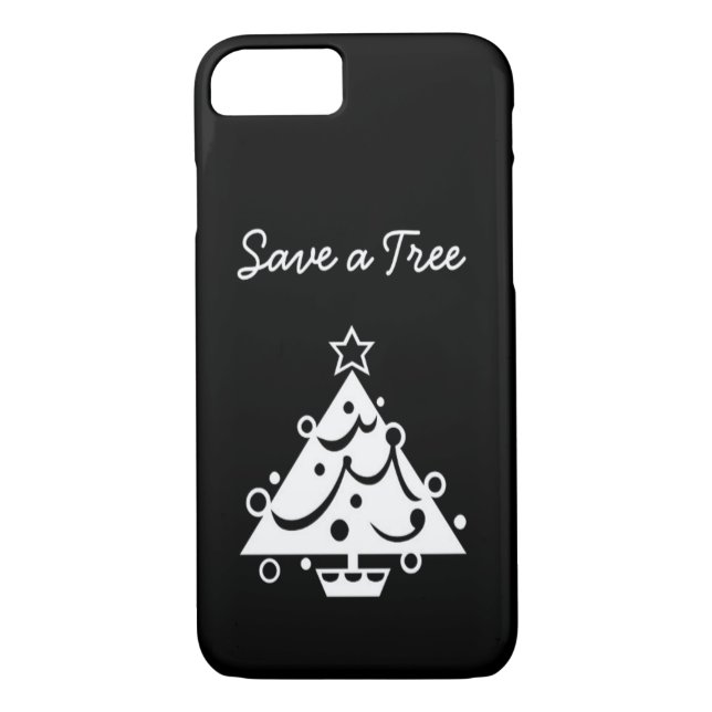 Schwarz-Weiß-Weihnachten Rettete den Baum Case-Mate iPhone Hülle (Rückseite)
