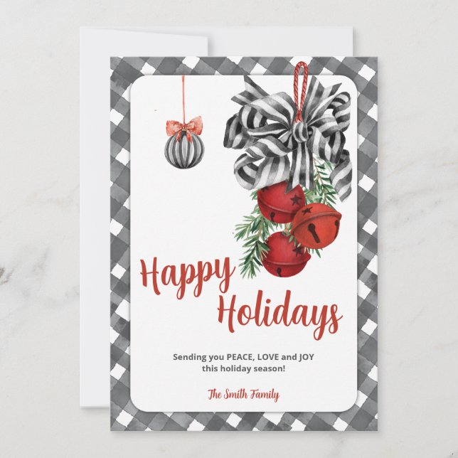 Schwarz-Weiß-Weihnachtskarte Noël Feiertagskarte (Vorderseite)