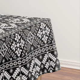 Schwarz-Weiß Weihnachtsmesse Isle Pattern Tischdecke