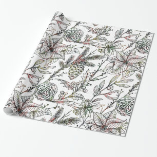 Schwarz & Weiß Weihnachtsmuster Geschenkpapier