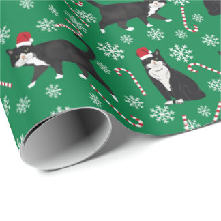Schwarz-Weiß-Weihnachtsmuster Geschenkpapier