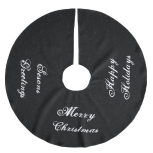 Schwarz-Weiß-Weihnachtsrock Polyester Weihnachtsbaumdecke