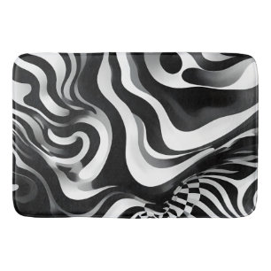 Schwarz-Weiß-Weiß-Op-Art, Badematte