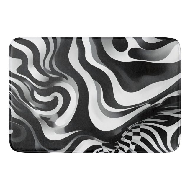 Schwarz-Weiß-Weiß-Op-Art, Badematte (Vorderseite)